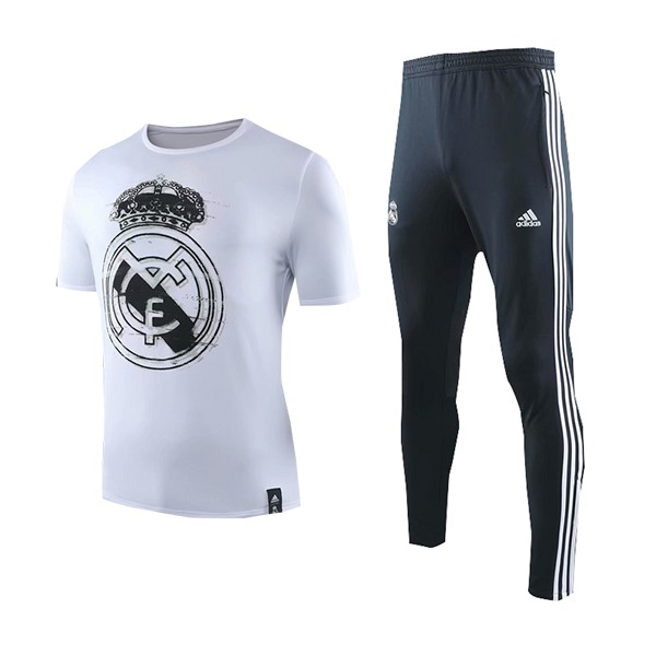 Entrainement Real Madrid Ensemble Complet 2019-20 Blanc Bleu